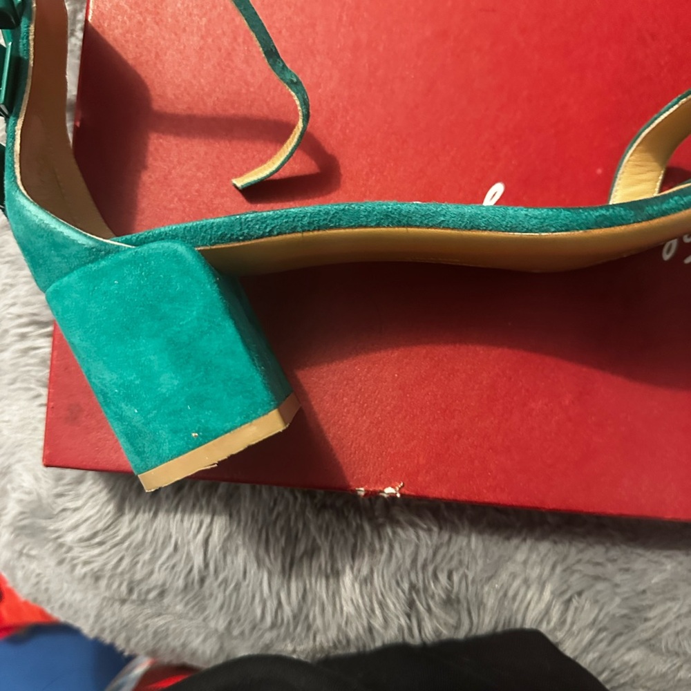 Salvatore Ferragamo Green Heeled Sandals View 3
